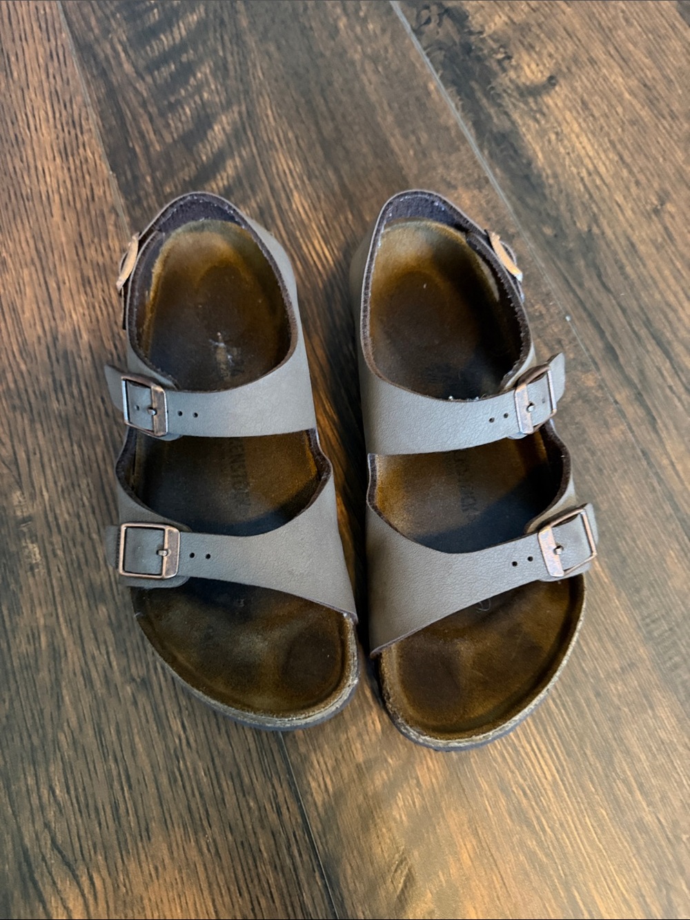 Birkenstock Kids brown Double Strap Buckle Sandals